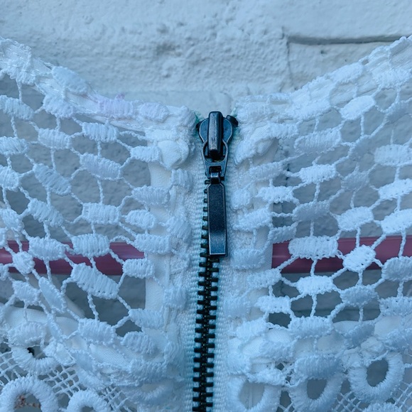 Keepsake The Label White Asymmetrical Eyelet Dress - Picture 10 of 16